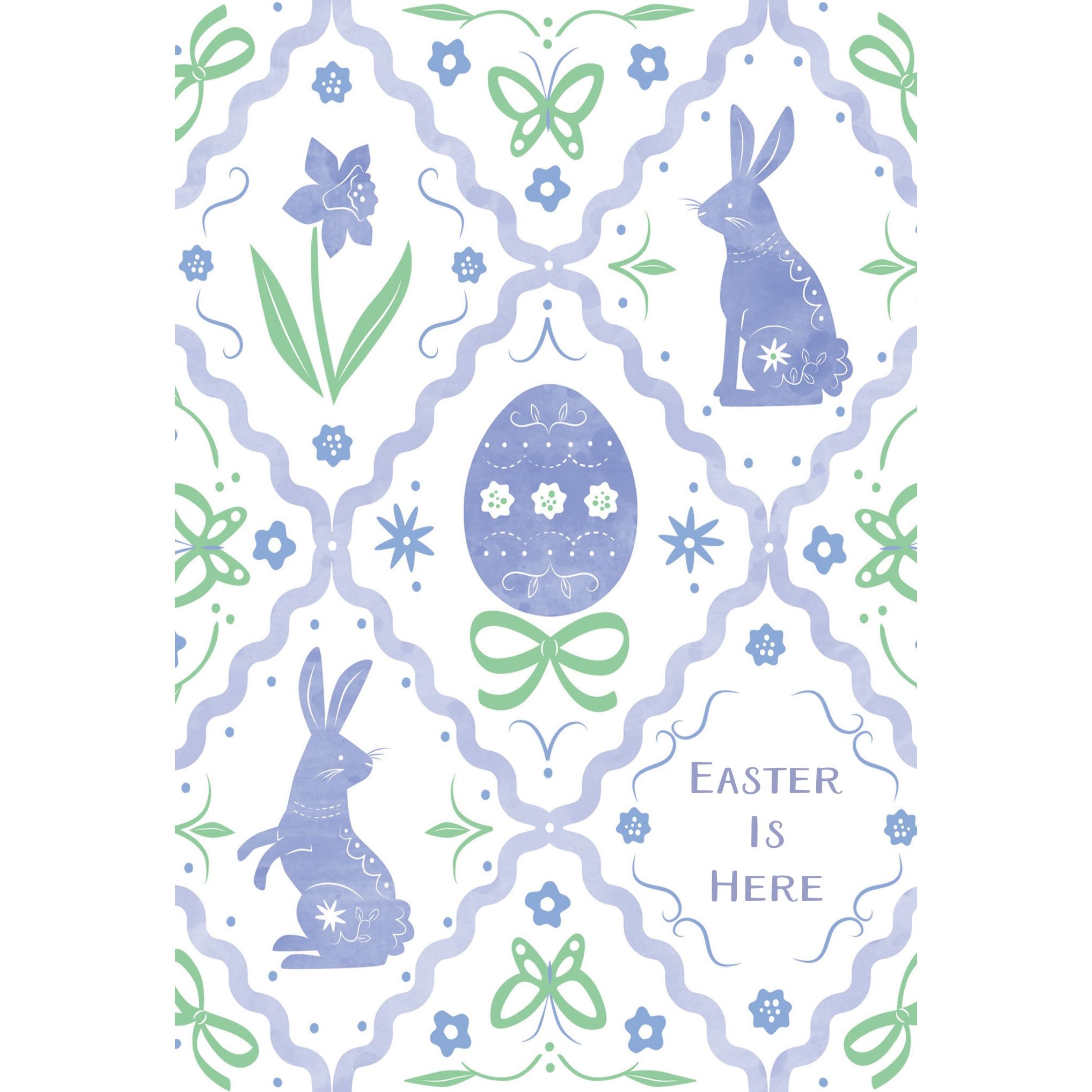 Blue Bunny Frame Easter Card